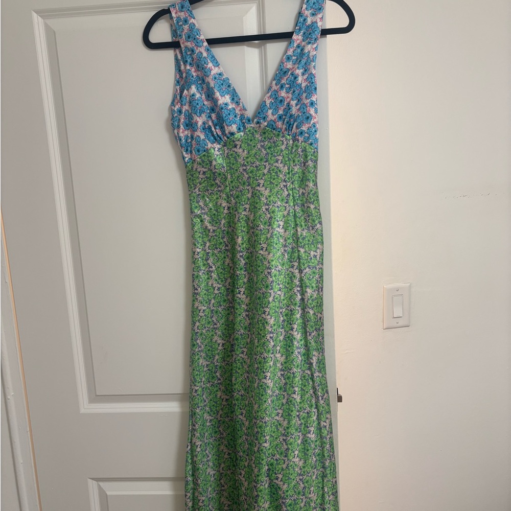 Verge Girl Blue Sequin Embellished Halter Maxi Dress